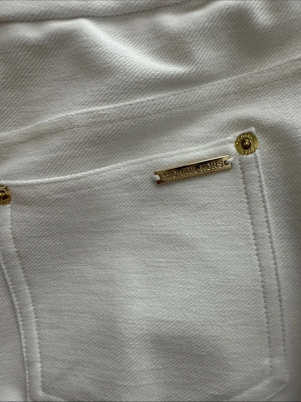 Michael Kors White Stretch Pull-On Chinos